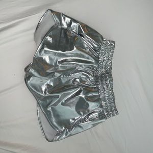 Silver metallic party shorts